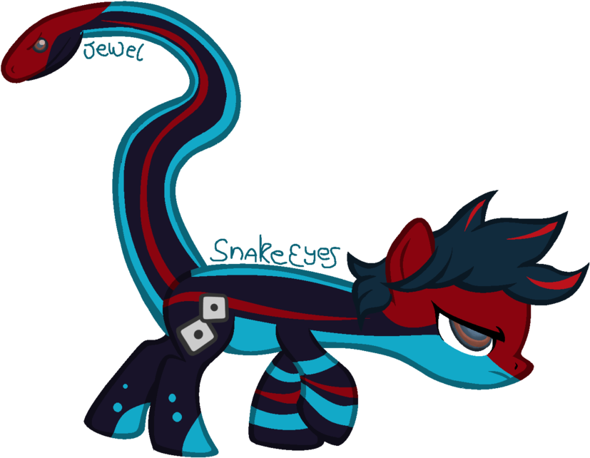 Snake-eyes And Jewel - Mlp Base Snake (1024x699)