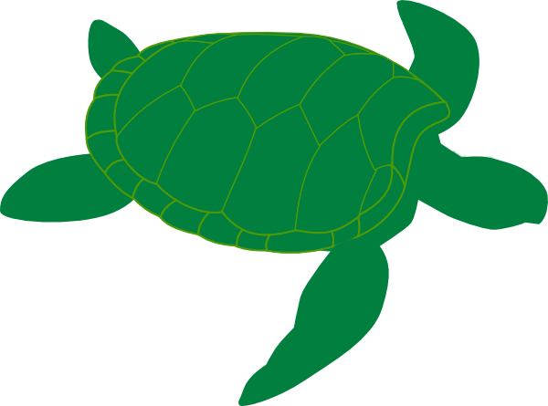 Green Sea Turtle Clip Art - Sea Turtle Silhouette Vector (600x445)