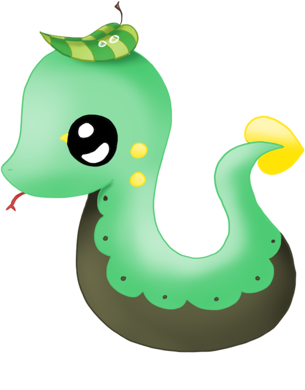 Grass Snake Fakemon By Darkrailady - Cartoon (892x895)