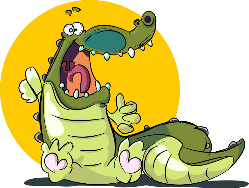 Cute Baby Snake Clipart - Crocodile Cartoon Png (800x604)