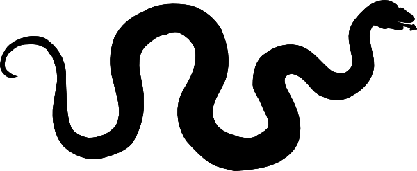 Boa Clipart Long - Snake Silhouette (600x247)