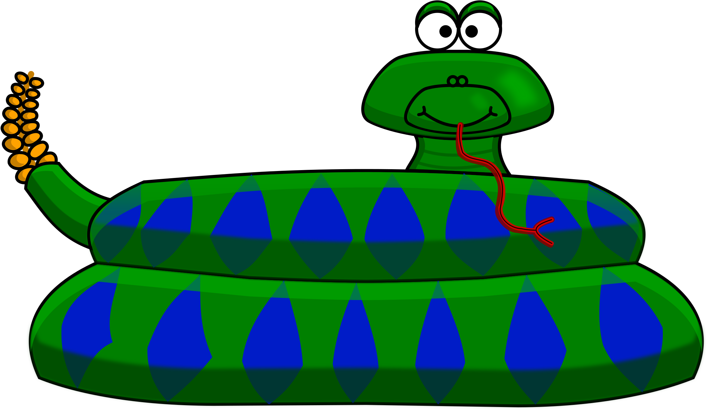 Snake Cartoonstyle Fin Bclipart - Clip Art Rattlesnake (2400x1390)