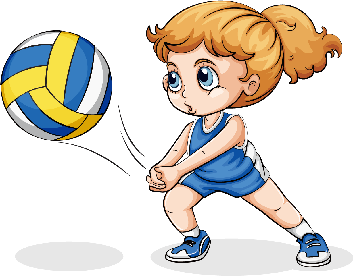 Volleyball Play Girl Clip Art - Playing Volleyball (1240x1240)