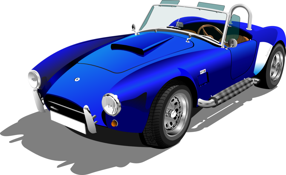 Blue Shelby Cobra - Sports Car Clip Art (958x588)
