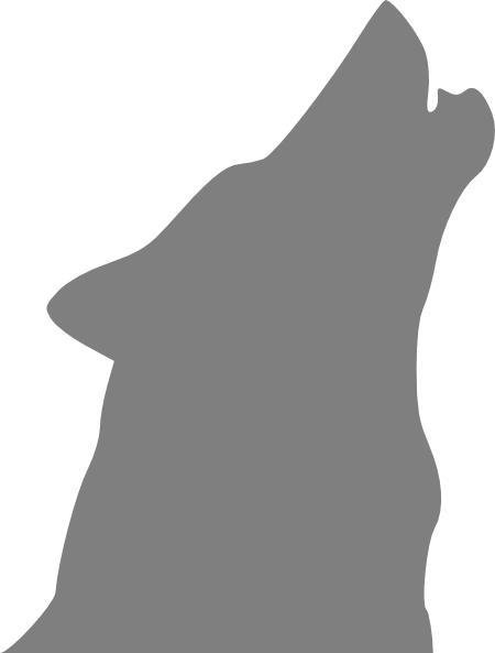 Gray Wolf Clip Art - Draw A Howling Wolf Silhouette (450x593)