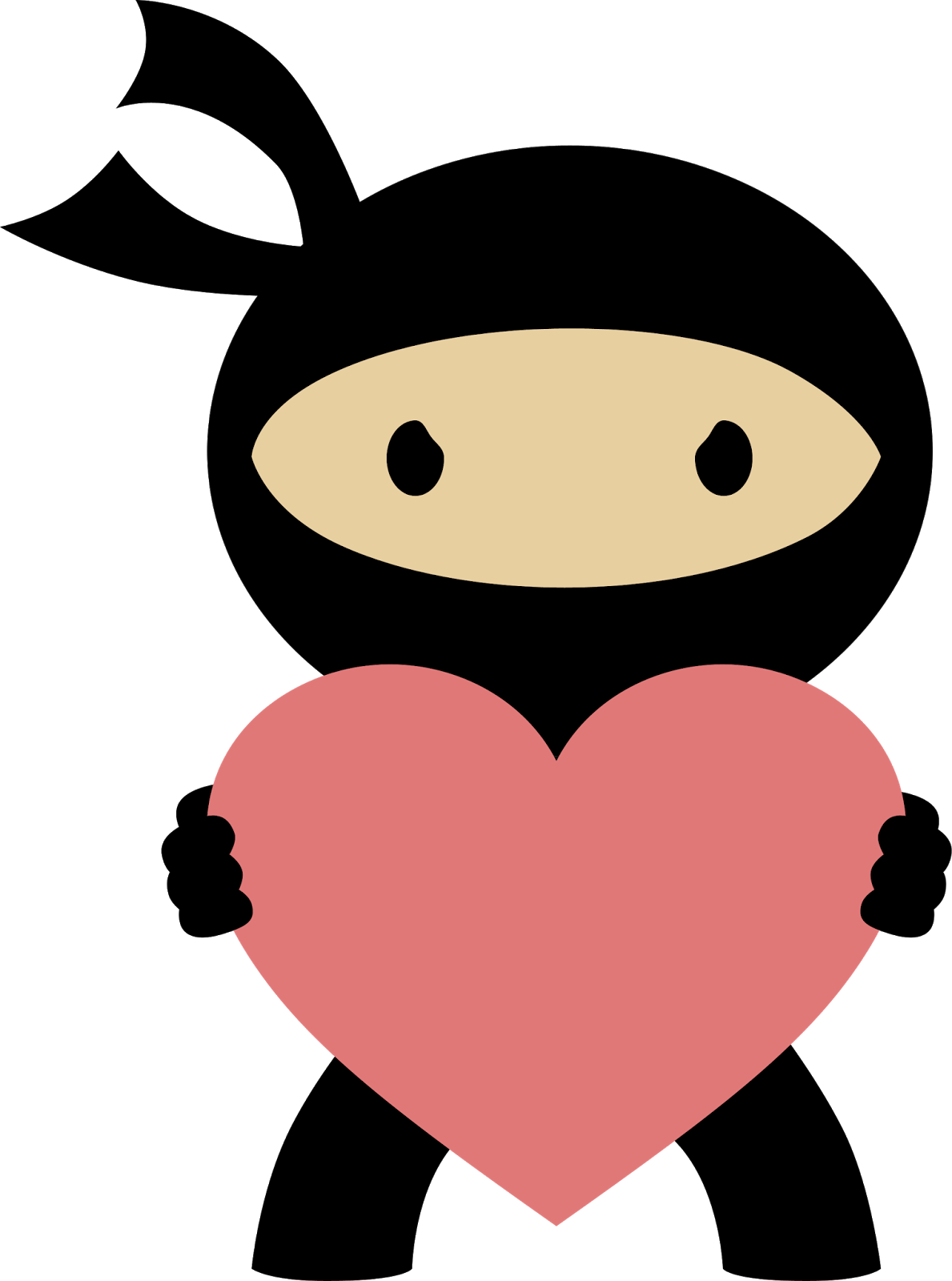 Ninja In Love Clipart - Ninja Clipart (1189x1600)