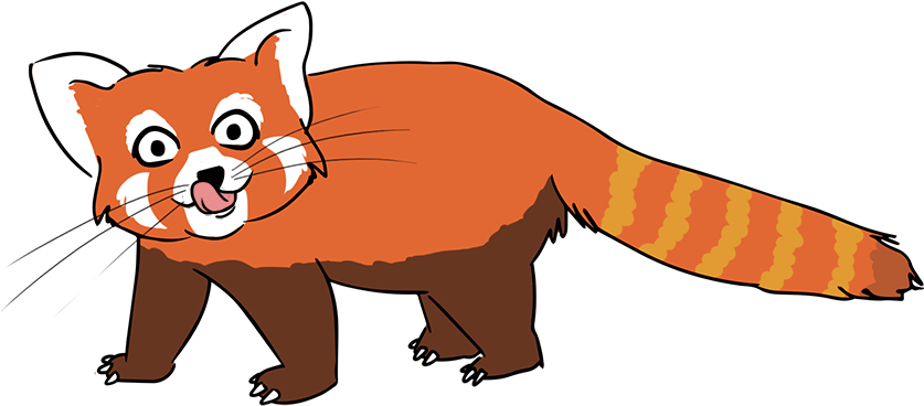 Panda Clipart Colorful - Cartoon Red Pandas Playing (863x400)