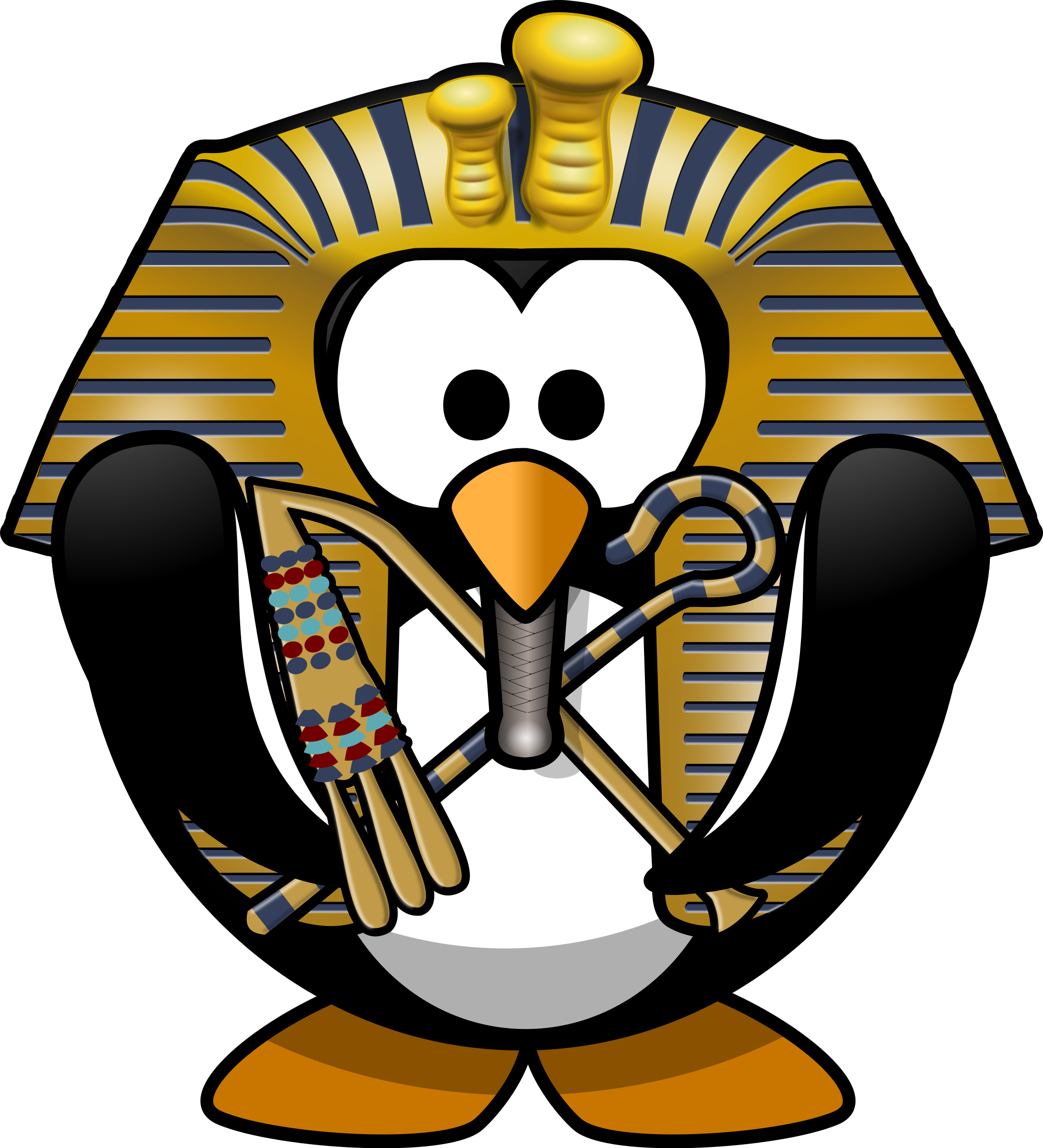 Egyptian Clip Art - King Tut Penguin (2180x2400)