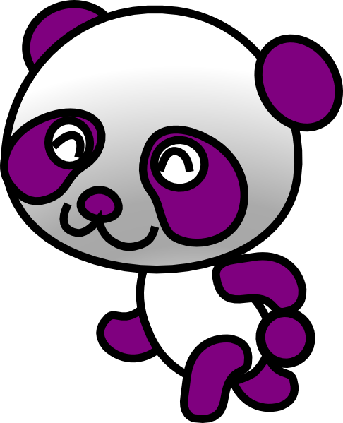 Panda Clipart Colorful - Red And White Panda (486x599)