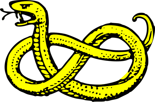 Snake Serpent Yellow Reptile Venomous Pois - Coat Of Arms Symbols Snake (515x340)