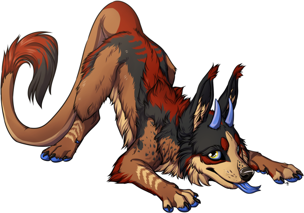 Snake Tongue By Mayhwolf - Wolf With Snake Tongue (1089x734)