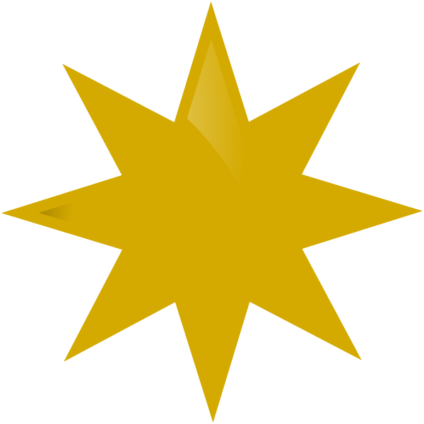 Gold Star Clip Art At Clker Com Vector Clip Art Online - Sword With Wings Symbol (600x600)