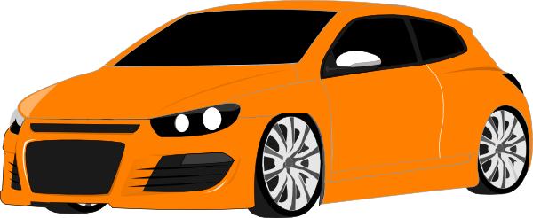 Orange Clipart Sports Car - Clip Art Of Orange Car (600x246)