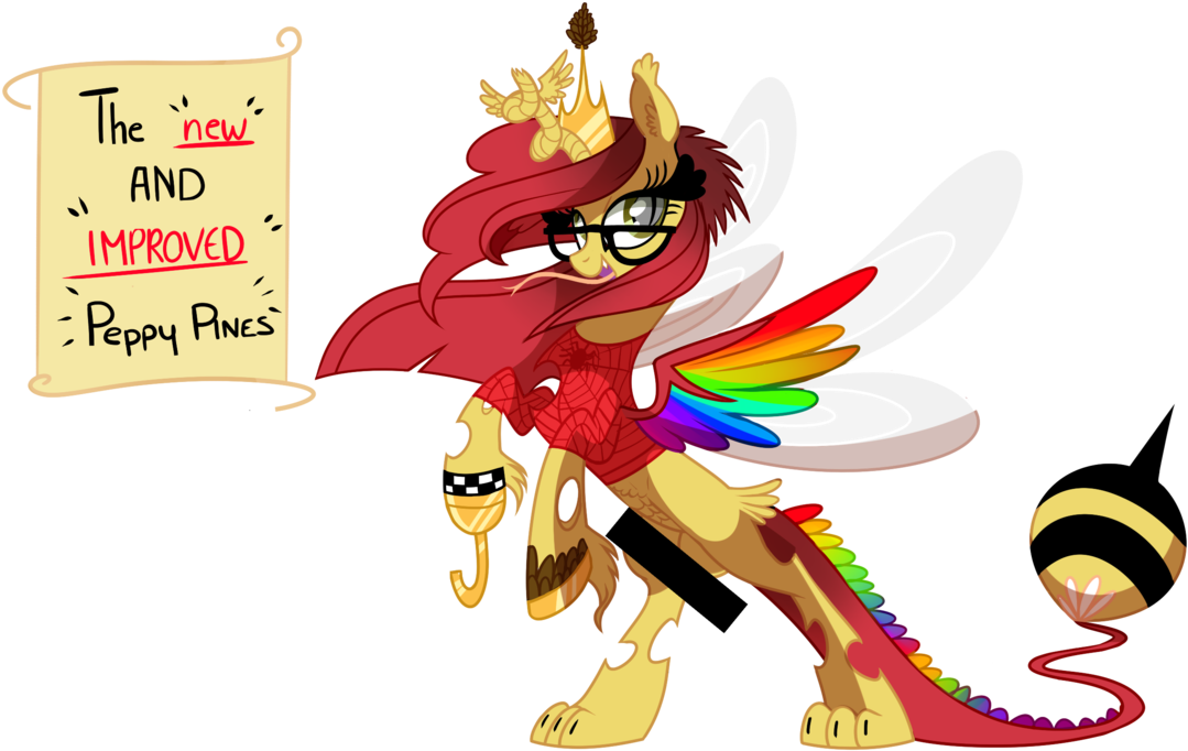 Colored Wings, Draconequus, Glasses, Holes, Multicolored - Peppy Pines Mlp (1114x717)