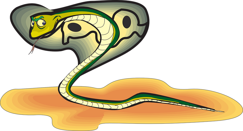 Head, Snake, Sand, Cobra, Raised - Cobra Cartoon Png (960x516)