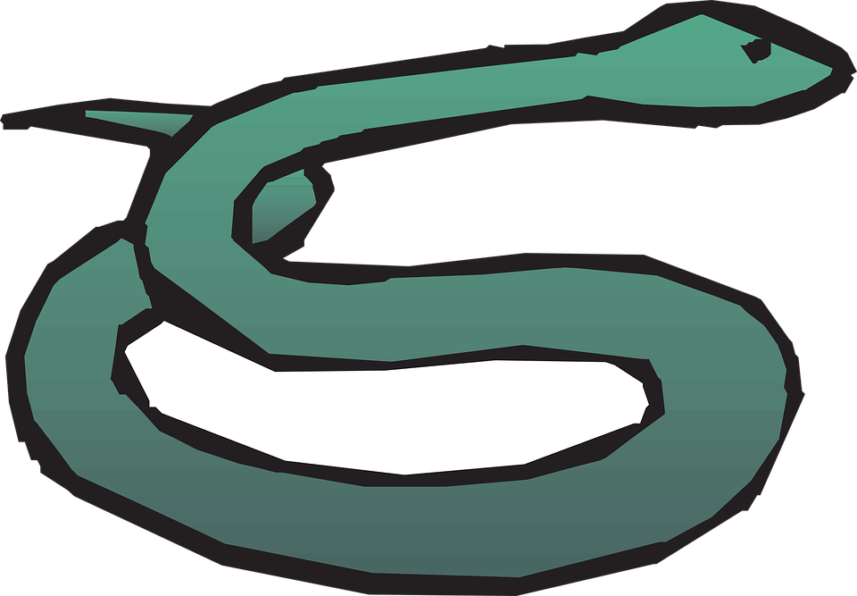 Snake Green Slithering Curled Slither - Serpiente Slither Io Png (960x667)