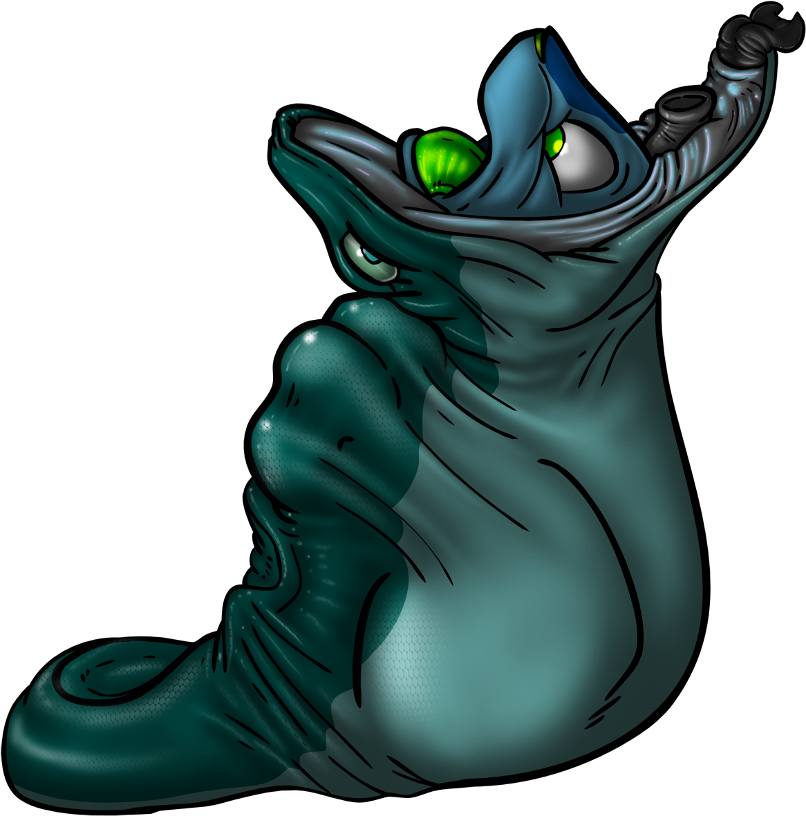 Jade Snake Rump First - Illustration (1280x1280)