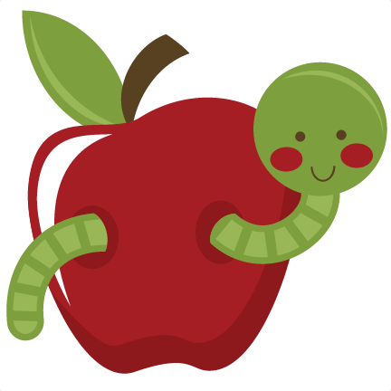 Worm Clipart Transparent - Worm In Apple Clipart (432x432)