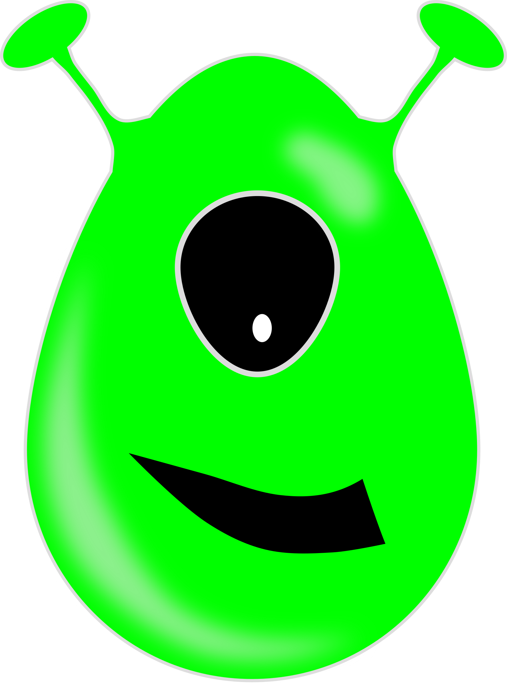 Head Clipart Alien - Alien With One Eye (1774x2400)