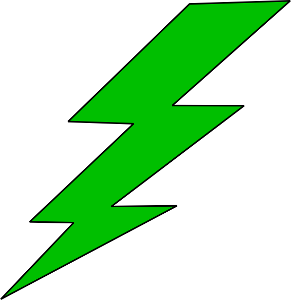 Green Lightning Bolt Clipart (576x595)
