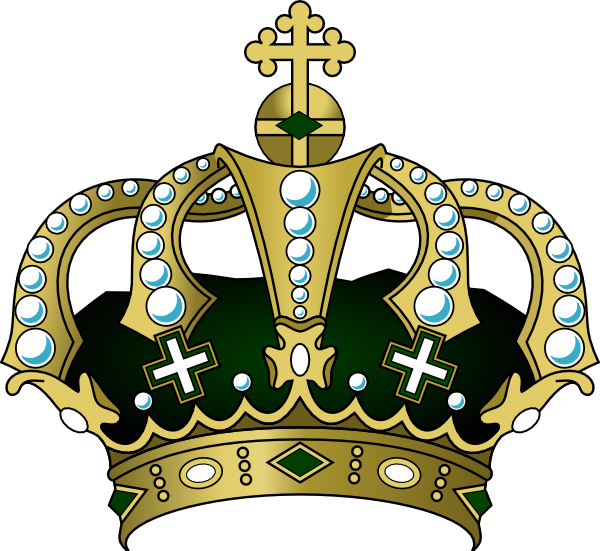 Crown Clipart No Background - Royal Gold And Blue Crown (600x551)