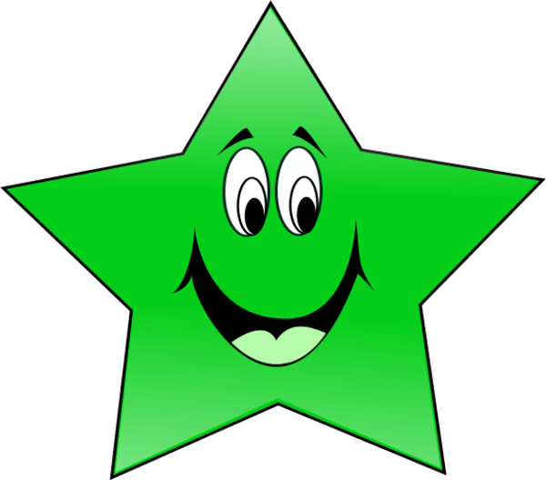 28 Collection Of Smiling Eyes Clipart - Green Star Clipart (600x528)