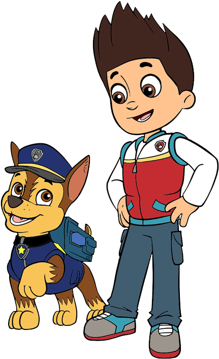 Chase Clipart Transparent - Paw Patrol Ryder And Chase (438x713)