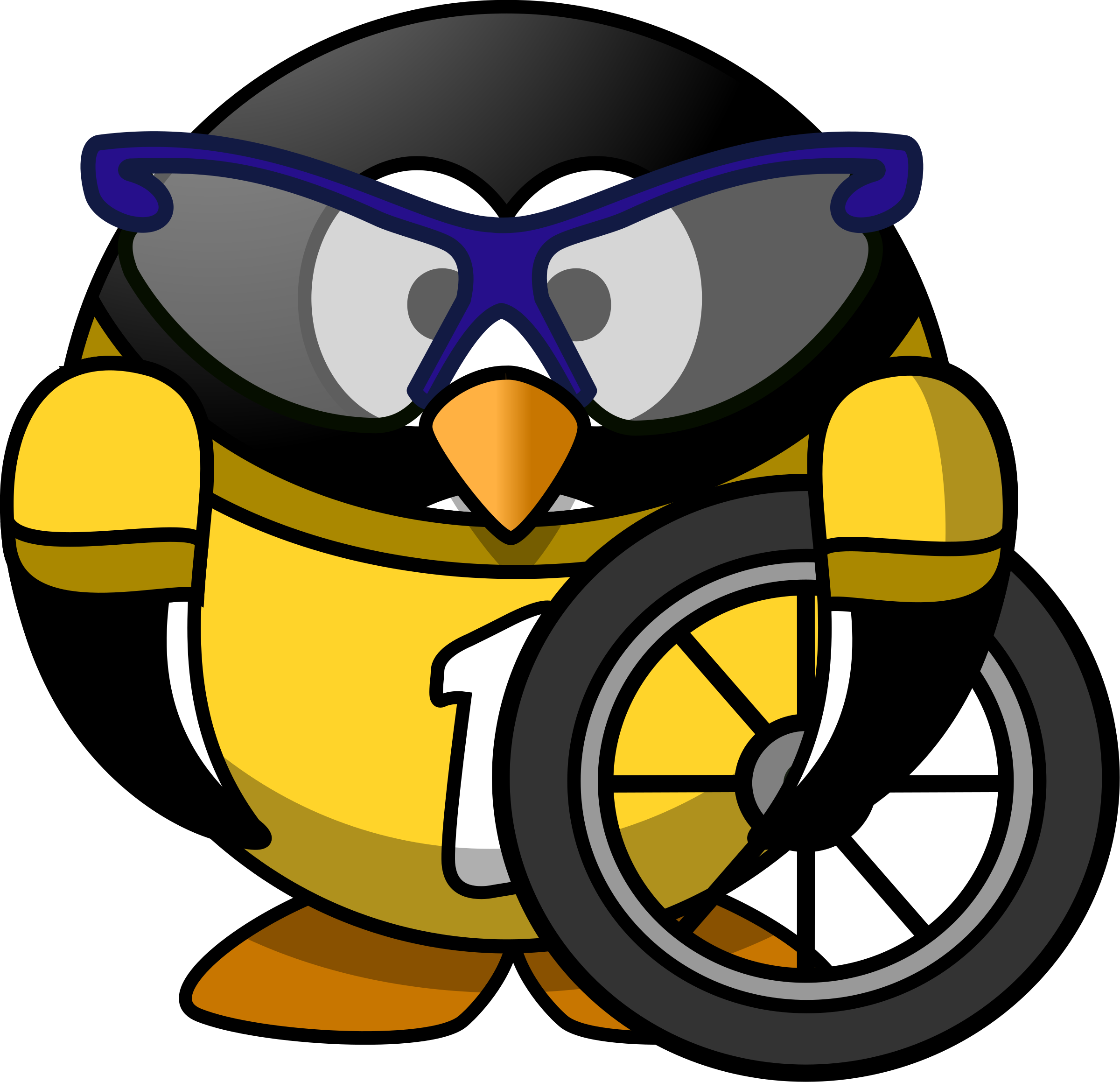 Cyclist Penguin - Cyclist Penguin Queen Duvet (2400x2318)