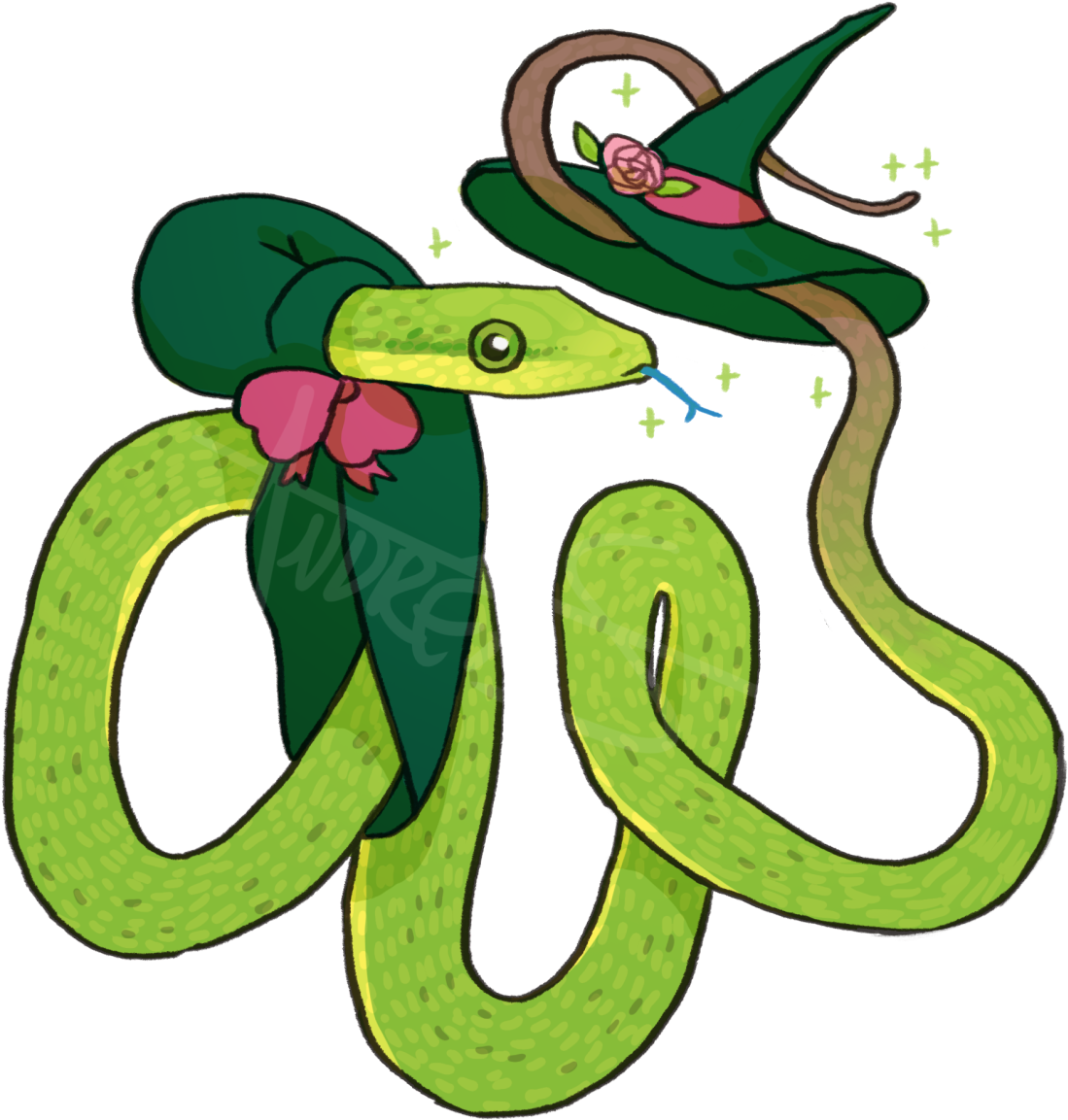 Fledgling Witch Daftpatience - Smooth Greensnake (1280x1256)