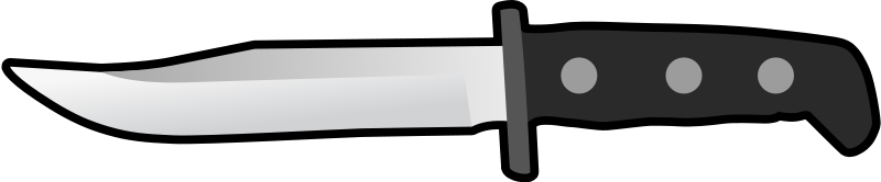 Simple Flat Knife Side View - Knife Clipart (800x166)