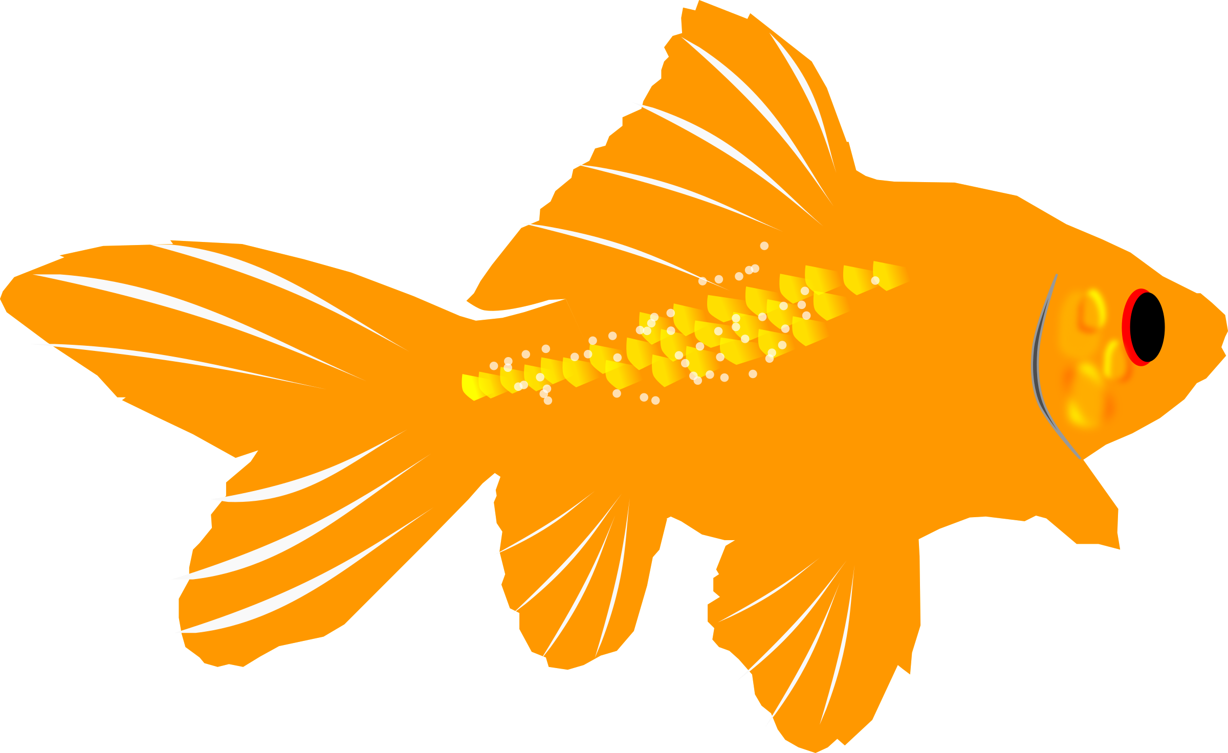 Gold Fish Clipart Sea Creature - Goldfish Clip Art (2400x1472)