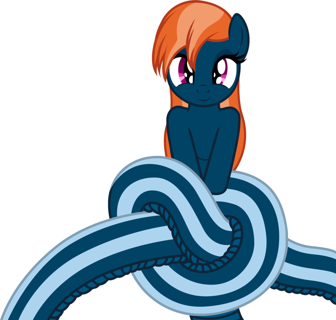 Badumsquish, Derpibooru Exclusive, Female, Knot, Lamia, - Cartoon (1073x1024)
