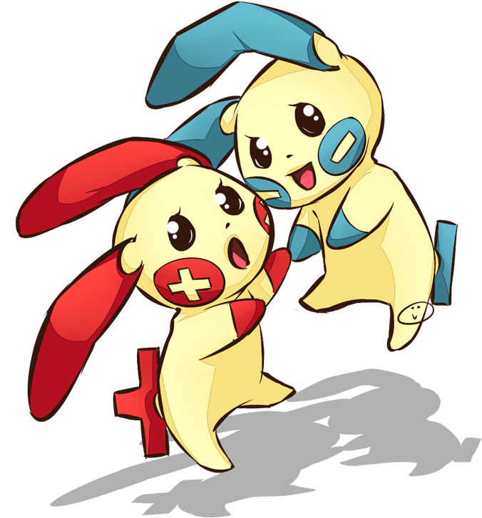 Practise By Nekodoru - Pokemon Cute Plusle And Minun (700x840)