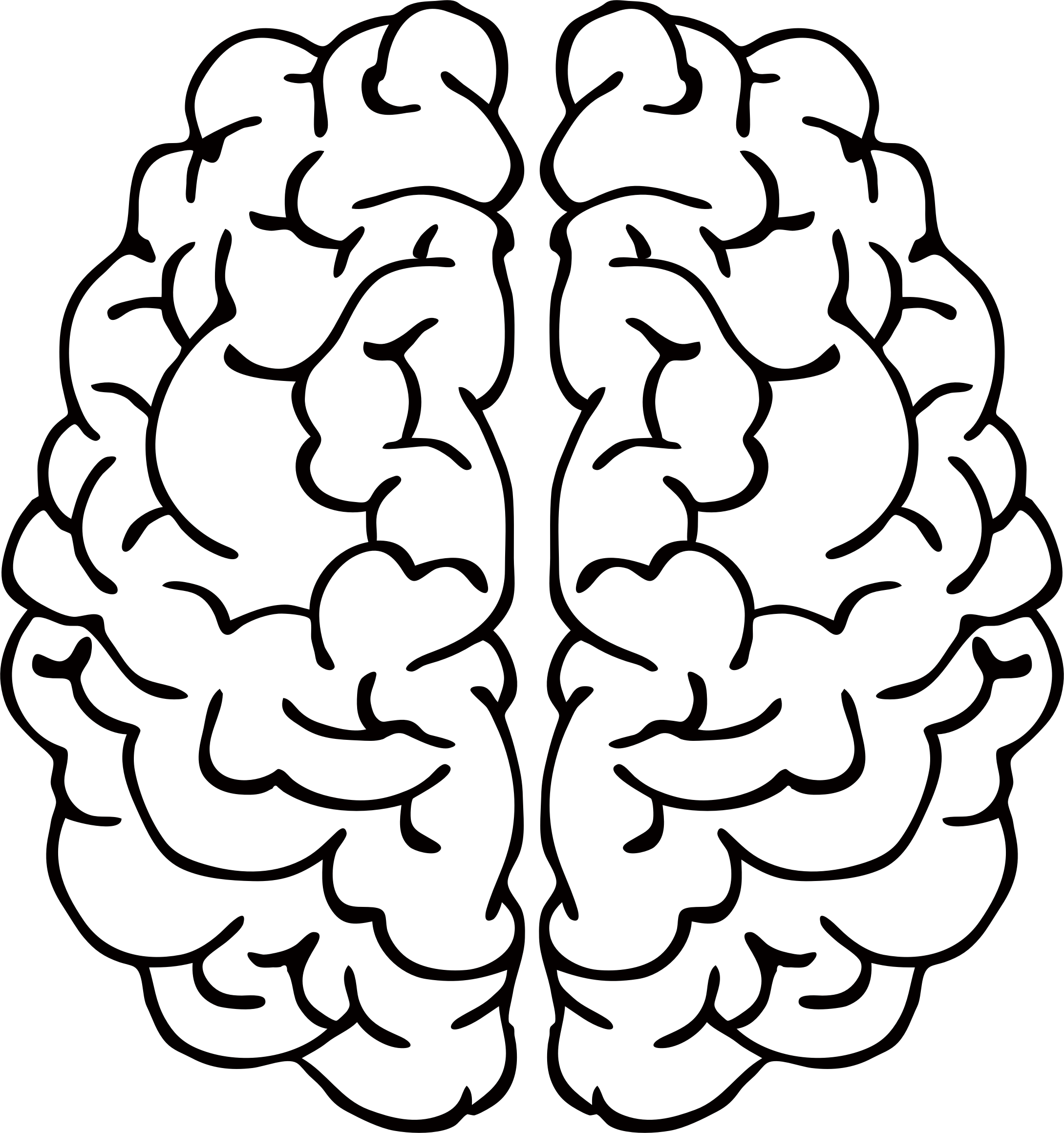 Big Image - Brain Line Art (2178x2320)