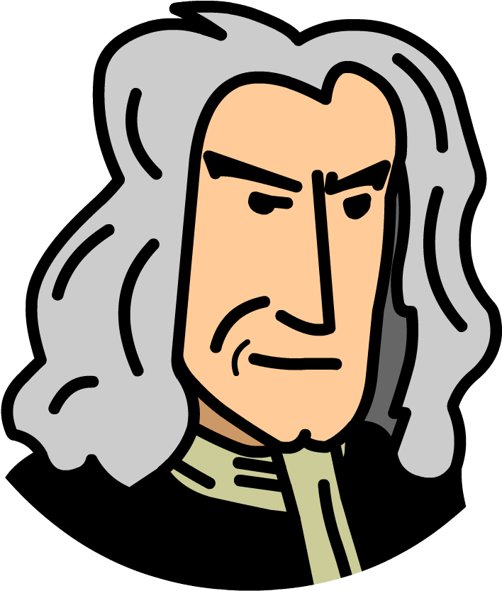 Impulse - Sir Isaac Newton Cartoon Drawing (880x880)