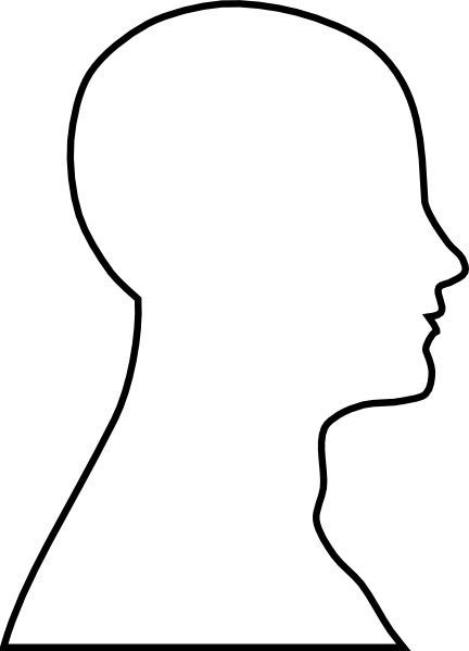 Human Head Outline Template - White Head Outline (432x599)