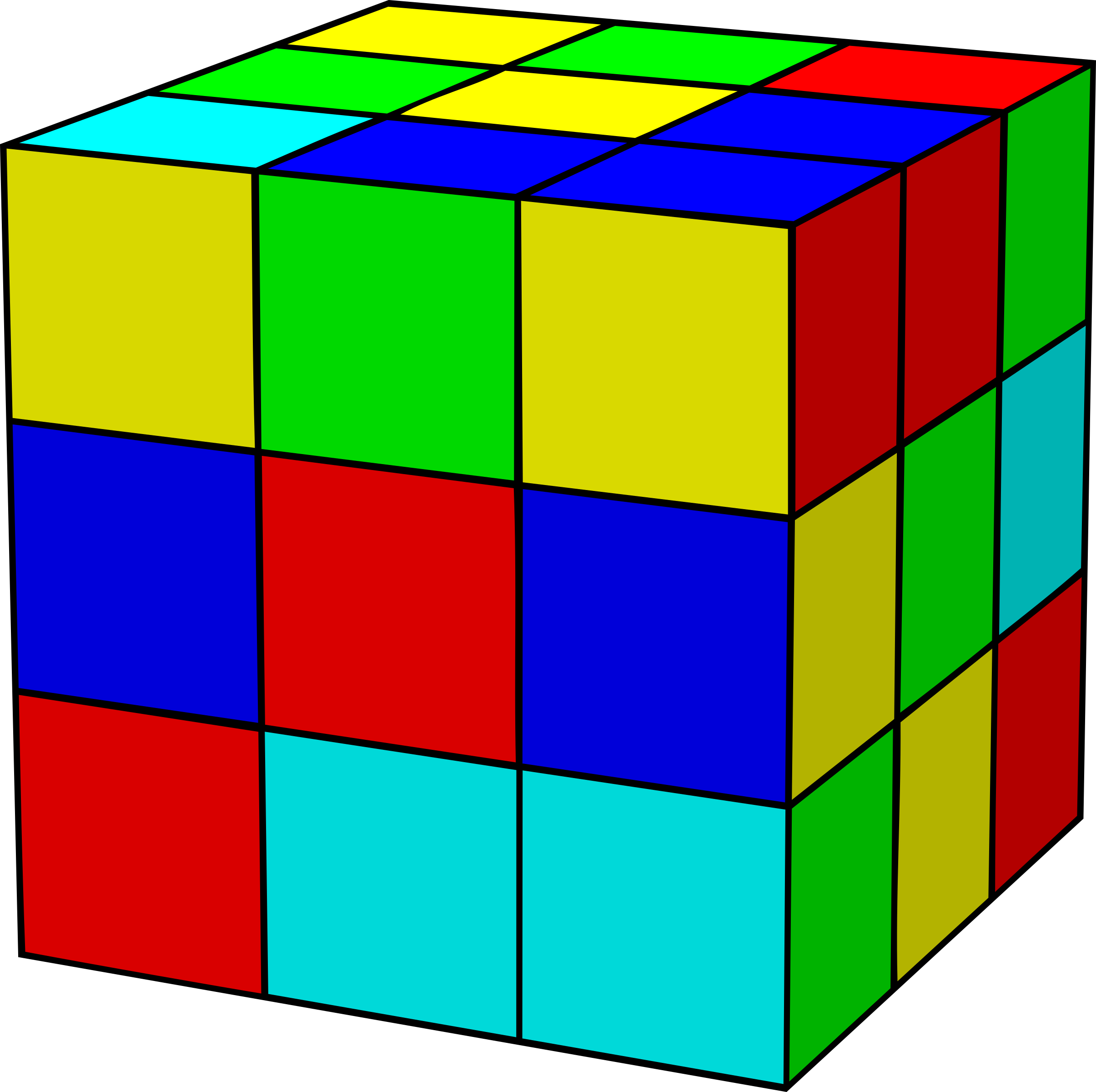 Clipart Rubiks Cube - Cube Clipart (2410x2400)