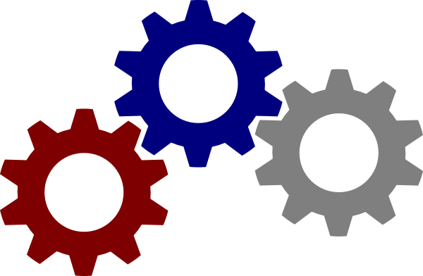 Gear Clip Art - Colored Gears Clipart (600x392)