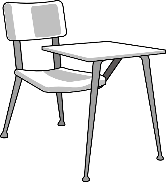 School Desk Clipart - Draw A School Desk Step (540x595)
