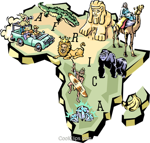 Africa Royalty Free Vector Clip Art Illustration Worl0612 - African Safari Clip Art (480x457)