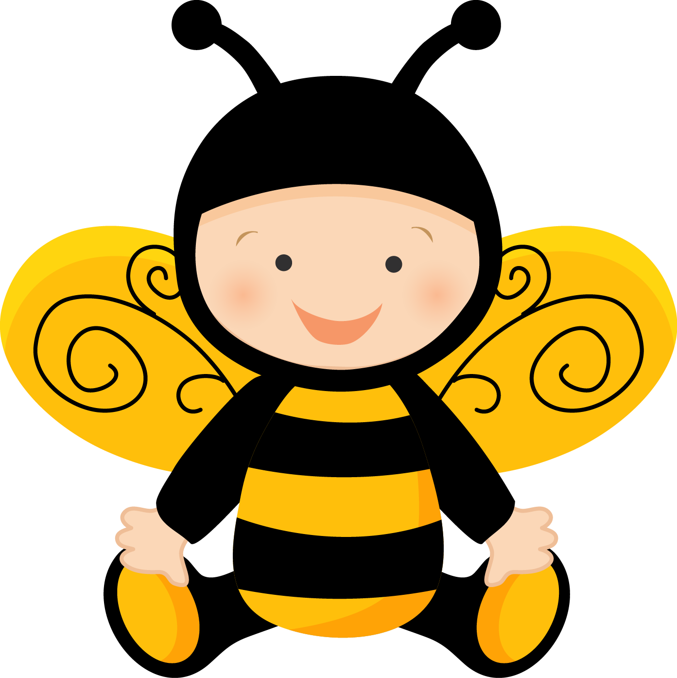2 Borboletas & Joaninhas - Bumble Bee Baby Shower Invitations (1393x1394)