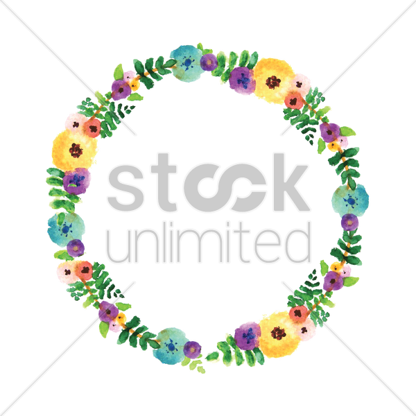 Floral Wreath Stock Vector - Easter (600x600)