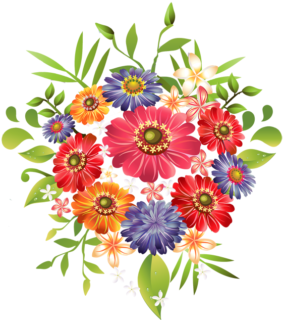 28 Collection Of Flower Bouquet Clipart Transparent - Flower Bouquet Clip Art (563x633)
