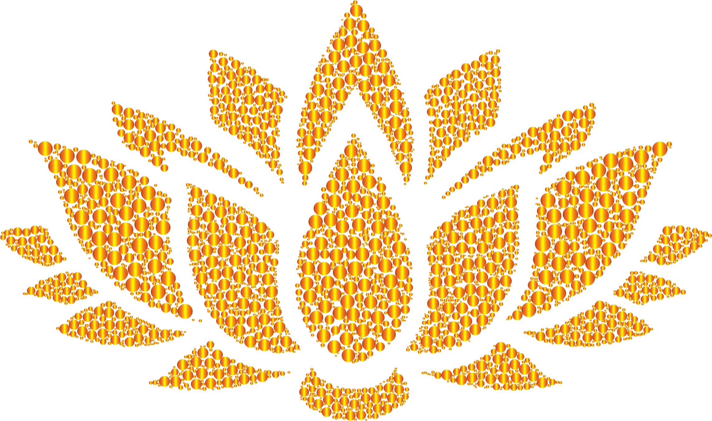 Prismatic Lotus Flower Silhouette 6 Circles 11 No Background - Lotus Flower Vector Png (2286x1353)