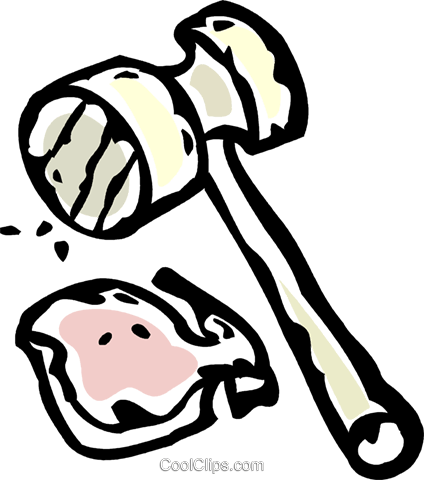 Meat Tenderizer Royalty Free Vector Clip Art Illustration - Meat Tenderizer Royalty Free Vector Clip Art Illustration (424x480)