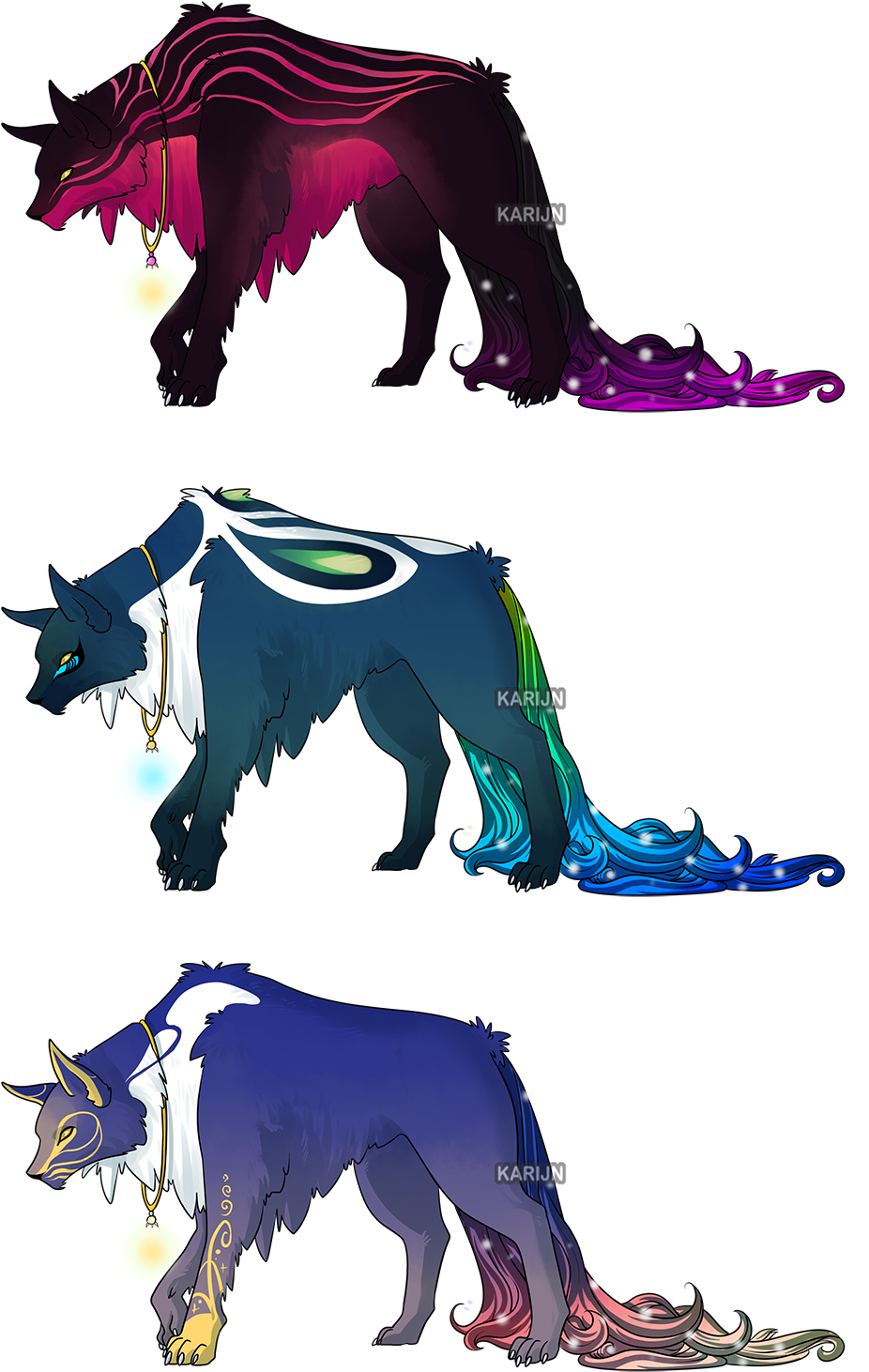 Cosmic Wolf Adoptables - Illustration (954x1502)