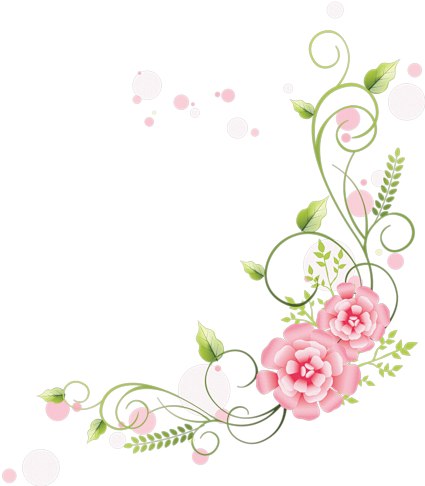 Esquina Para Carteleras - Pink Floral Corner Border (429x500)
