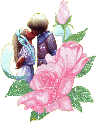 Gifs Animados De Rosas Con Brillo Para Dedicar - Kissing Good Morning Gif (330x400)