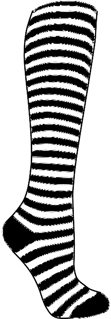 White Sock, Stripes, Striped, Clothing, Cloth, Black, - Black And White Striped Knee High Socks (320x640)