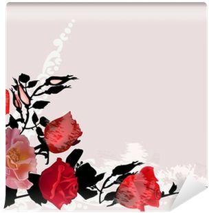 Fotomural Esquina Con Rosas Rojas Sobre Fondo Ligth - Bougainvillea (719x716)
